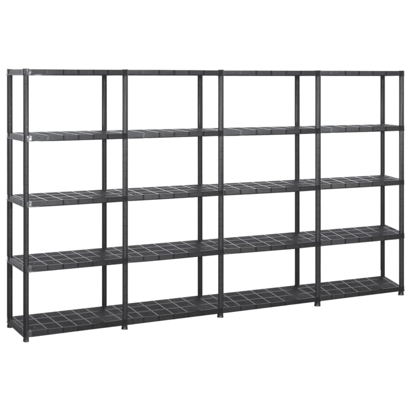Vidaxl Storage Rack a 5 strati 284x38x170 cm di plastica nero