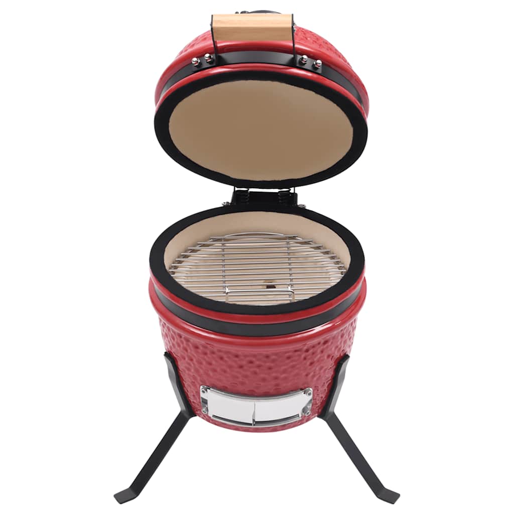 Vidaxl kamado barbecue 2-in-1 56 cm keramiek rood