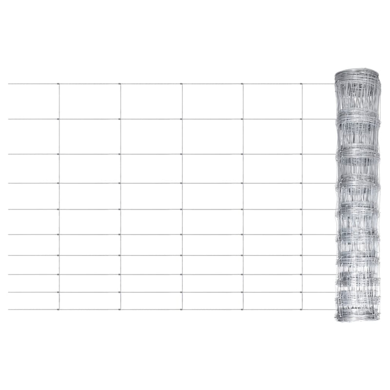 Vidaxl hek 50x1 m gegalvaniseerd staal zilverkleurig