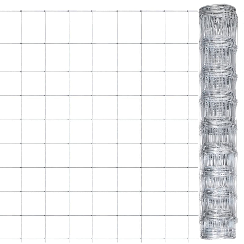 Vidaxl Garden Fence 50x1 M Galvanized Steel Silver Colored