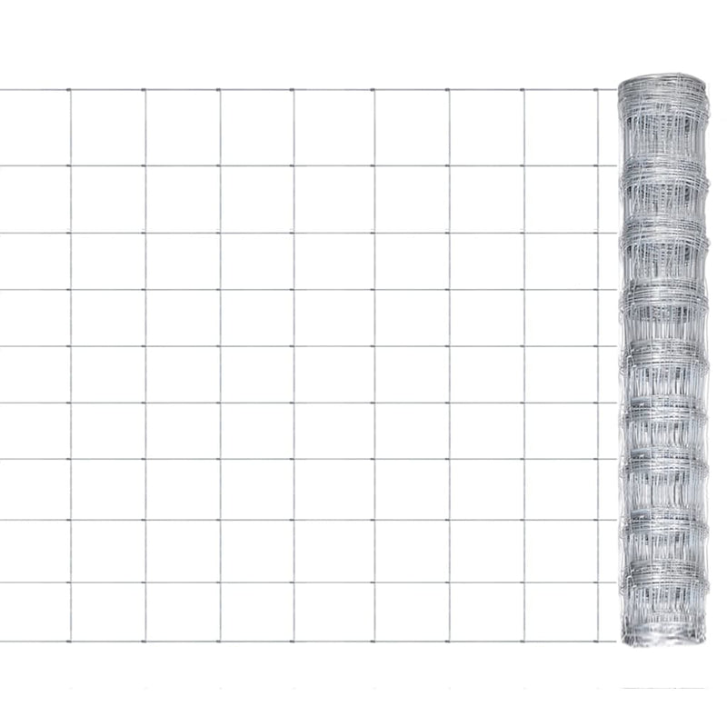 Vidaxl Garden Fence 50x1 M Galvanized Steel Silver Colored
