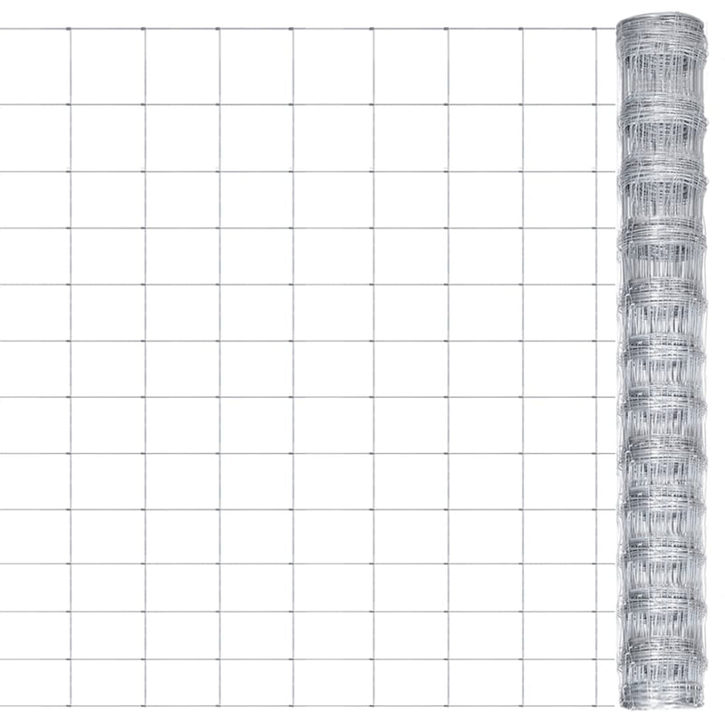 Vidaxl Garden Fence 50x1.25 M M G Galvanized Steel Silver Colored