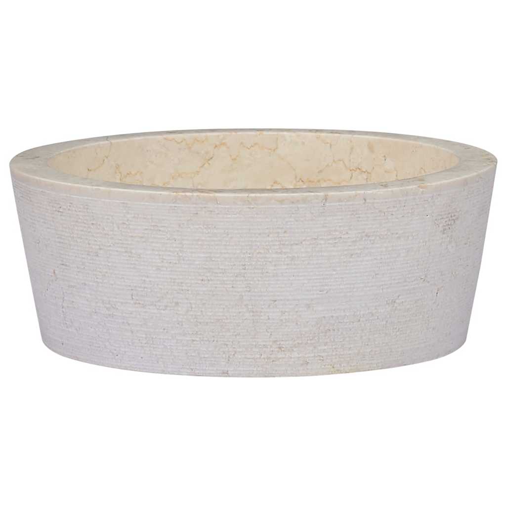 Vidaxl Sink Ø40x15 cm Crema di marmo colorato