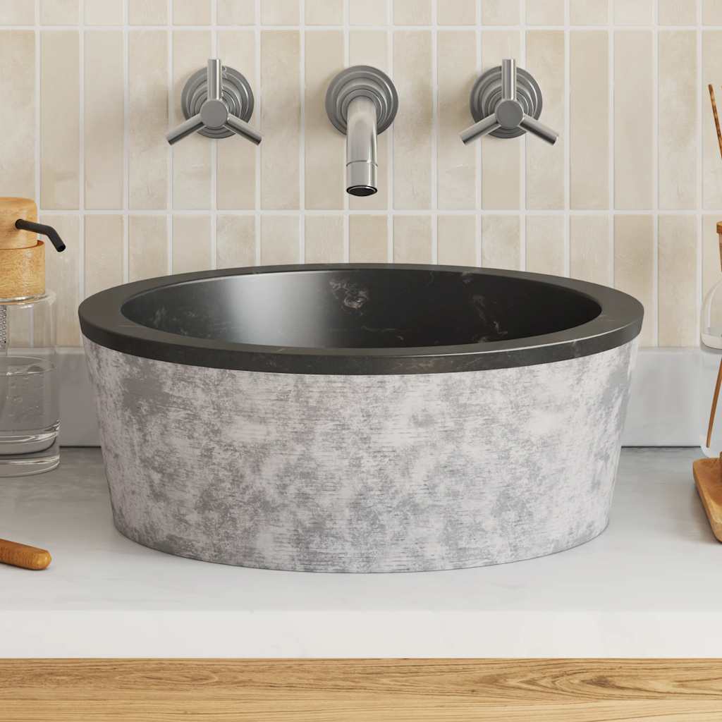 Vidaxl Sink Ø40x15 cm di marmo nero