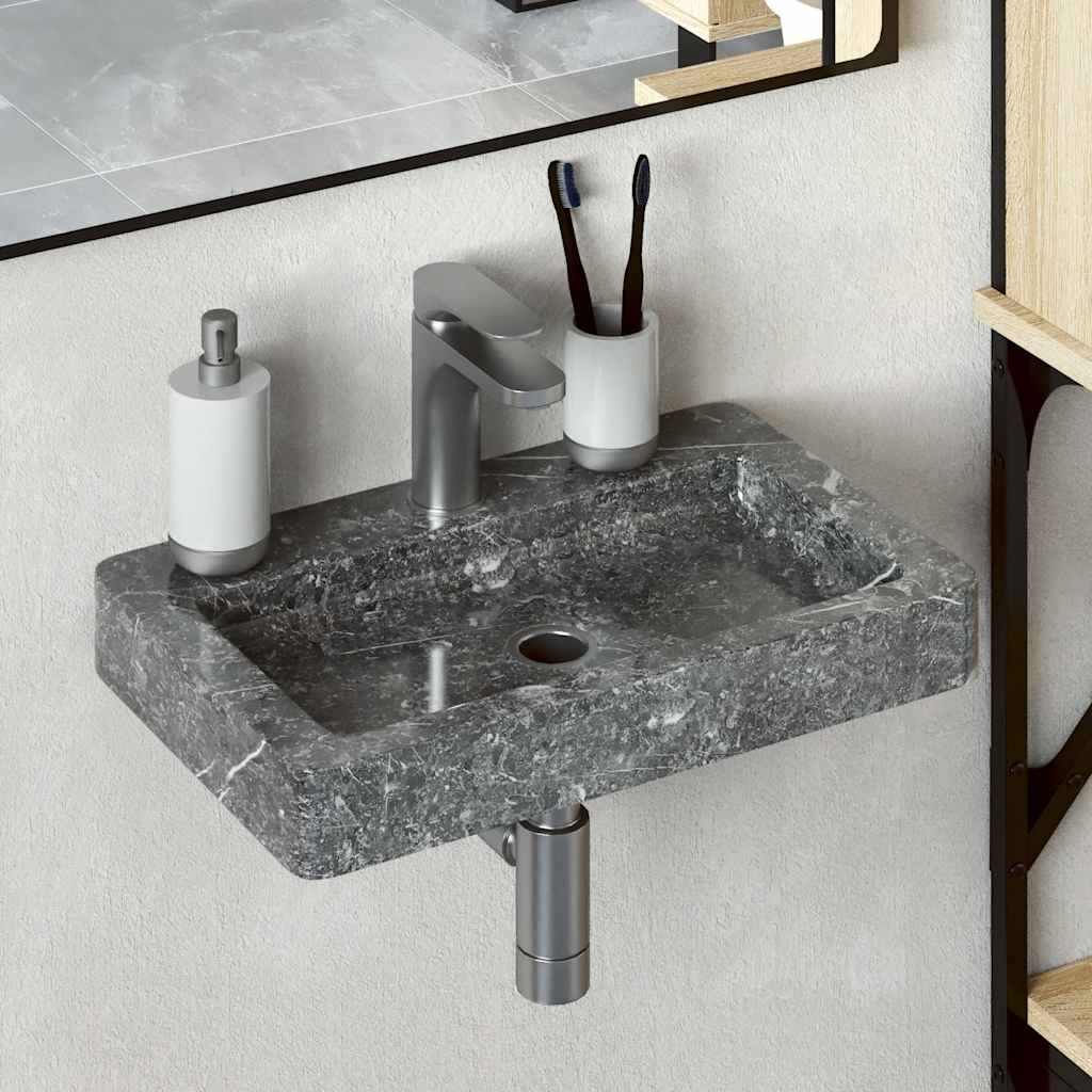 Vidaxl Washbasin Wall -Gris de mármol de 38x24x6.5 cm