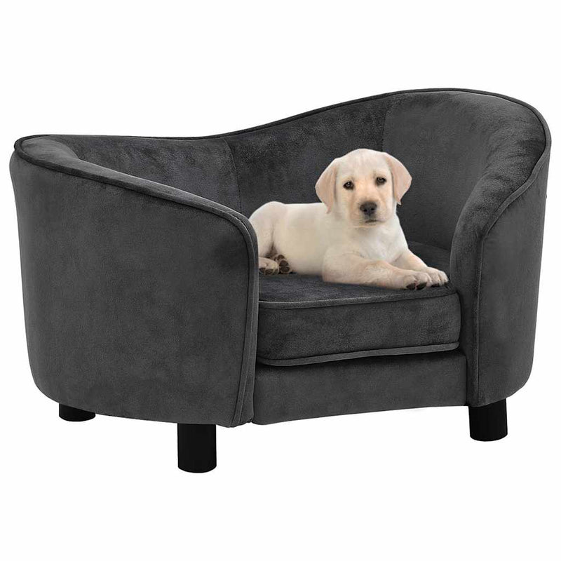 Vidaxl Dog Bank 69x49x40 cm Plush gris oscuro