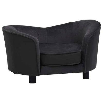 Vidaxl Dog Bank 69x49x40 cm pluche y de cuero artificial negro