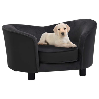 Vidaxl Dog Bank 69x49x40 cm pluche y de cuero artificial negro
