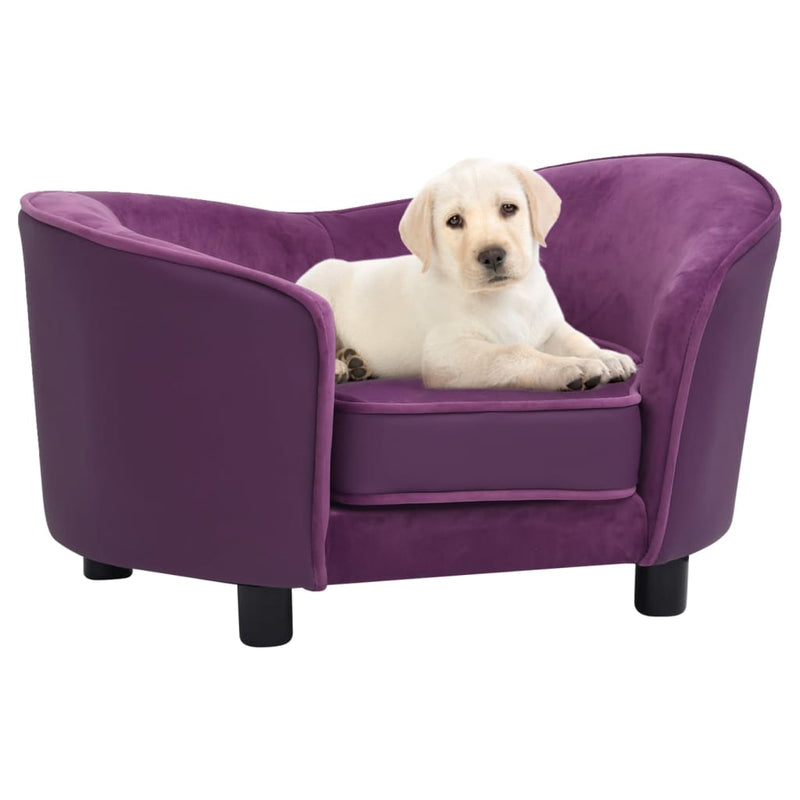 Vidaxl Dog Bank 69x49x40 cm Pluche e in pelle artificiale Red bordeaux