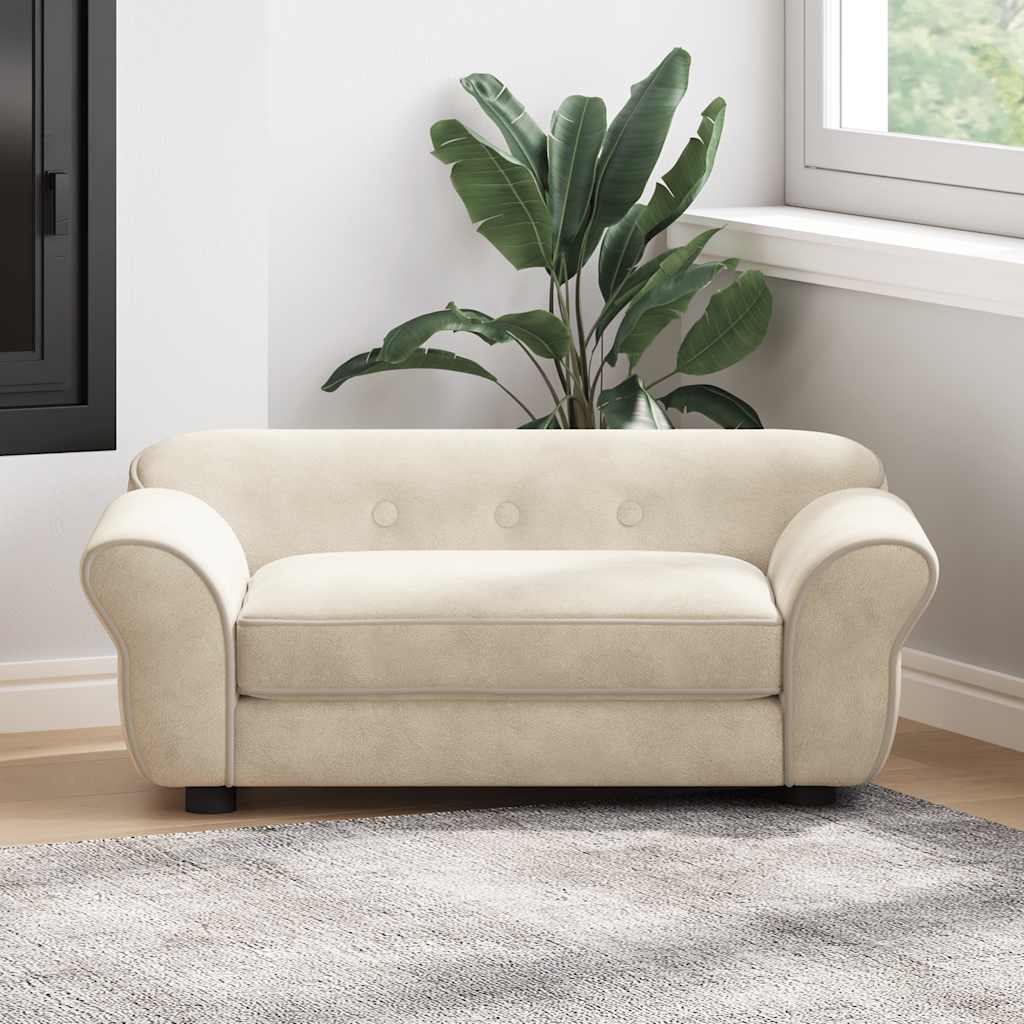 Vidaxl hondenbank 72x45x30 cm pluche crèmekleurig