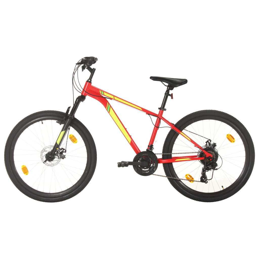 Vidaxl Mountain Bike 21 engranajes 27.5 pulgadas Ruedas de 38 cm marco rojo