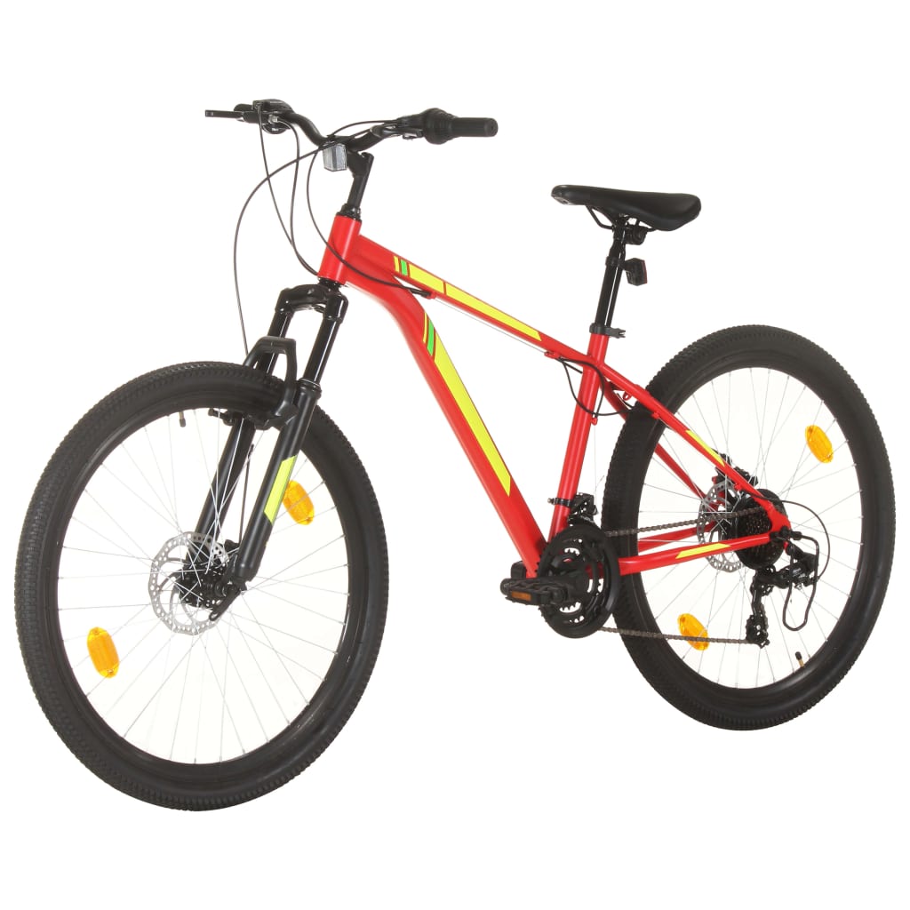 Vidaxl Mountain Bike 21 engranajes 27.5 pulgadas Ruedas de 38 cm marco rojo