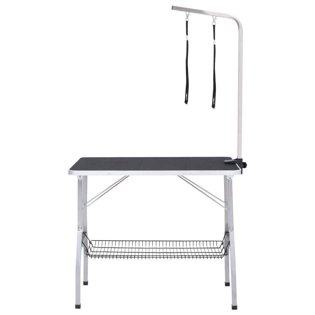 Vidaxl Table de ajuste de perro ajustable con 2 bucles y ciencia de almacenamiento