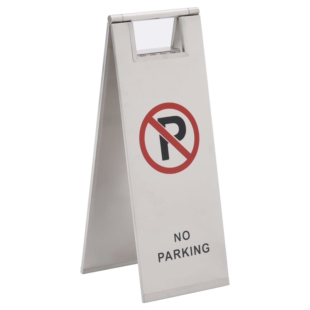 Señal de advertencia de Vidaxl no estacionamiento de acero inoxidable plegable