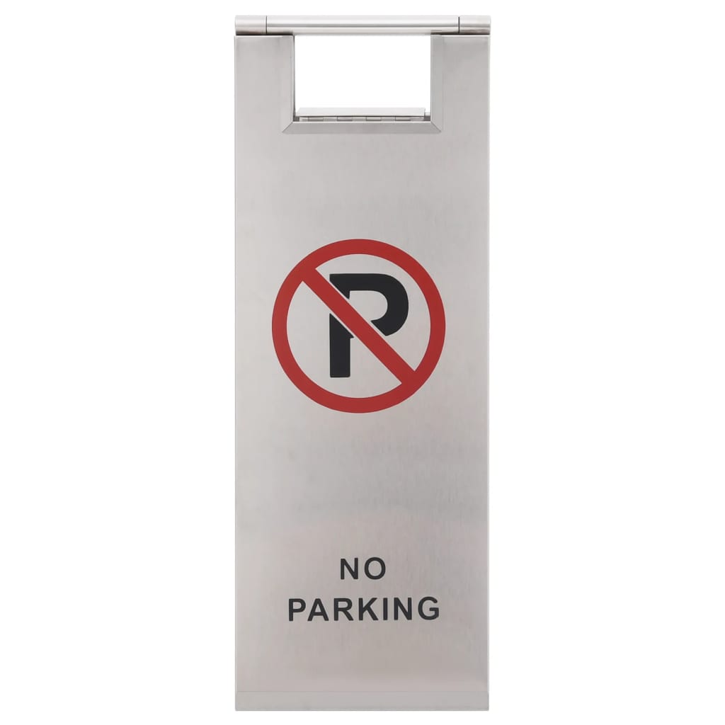 Señal de advertencia de Vidaxl no estacionamiento de acero inoxidable plegable