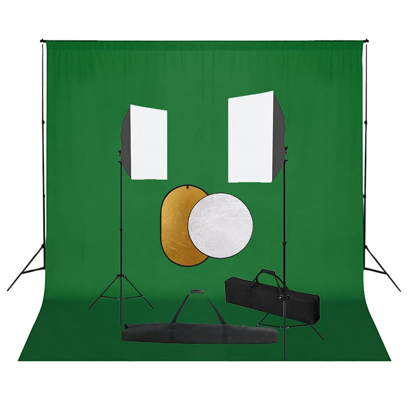 Vidaxl Photo Studio Set con lampade softbox, sfondo e riflettore
