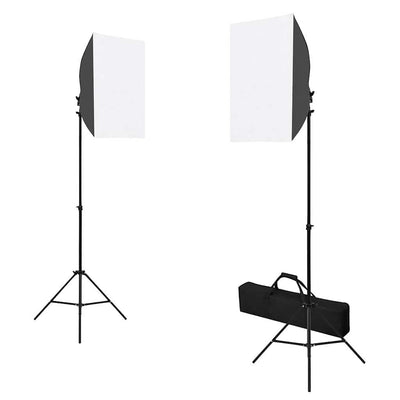 Vidaxl Photo Studio Conjunto con lámparas de softbox, fondo y reflector