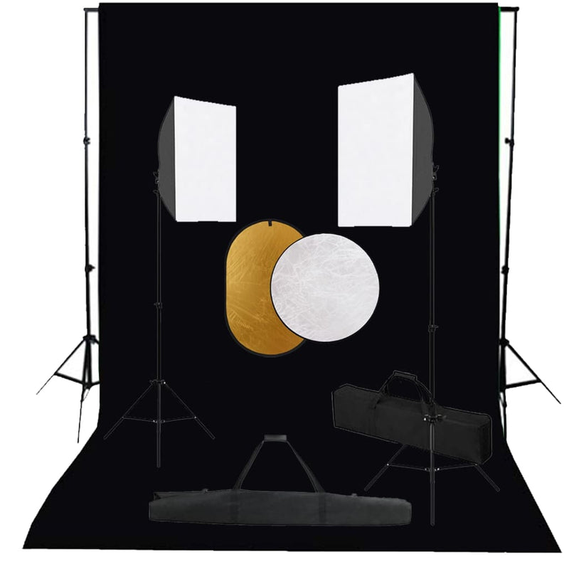 Vidaxl Photo Studio Set con lampade softbox, sfondo e riflettore