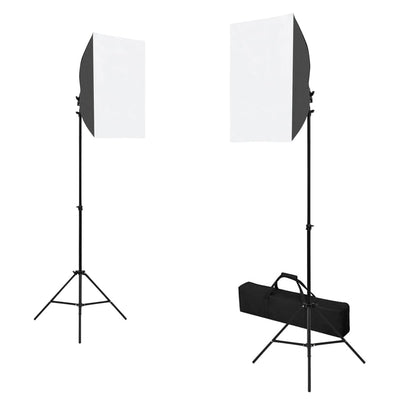 Vidaxl Photo Studio Conjunto con lámparas de softbox, fondo y reflector