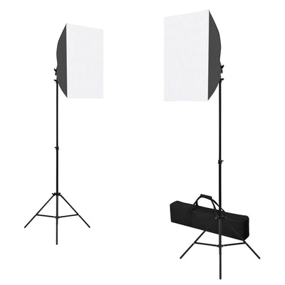 Vidaxl Photo Studio Conjunto con lámparas de softbox, fondo y reflector