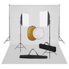 Vidaxl Photo Studio Conjunto con lámparas de softbox, fondo y reflector