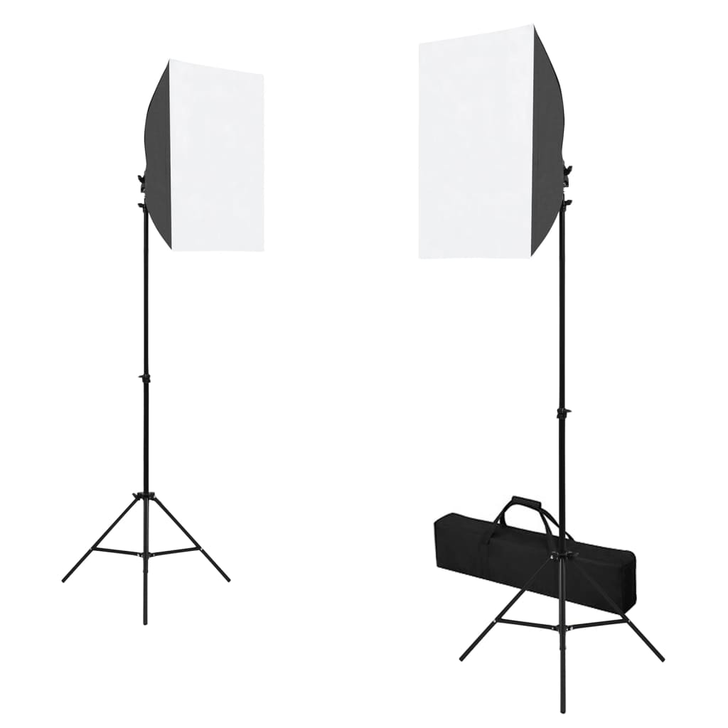 Vidaxl Photo Studio Conjunto con lámparas de softbox, fondo y reflector