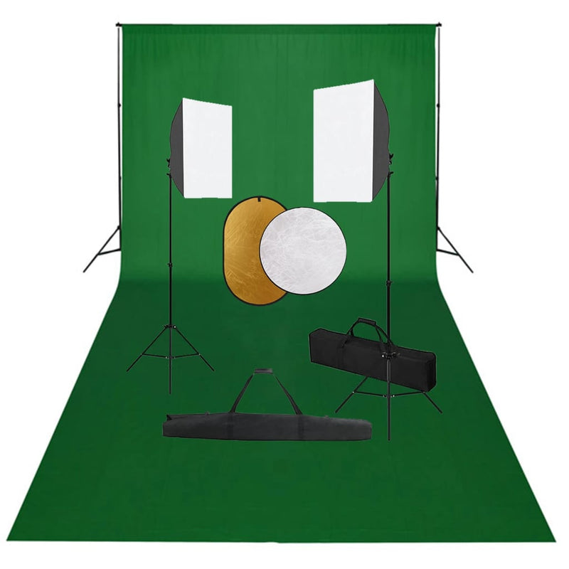 Vidaxl Photo Studio Set con lampade softbox, sfondo e riflettore