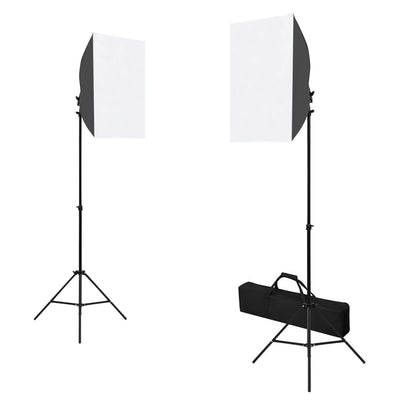 Vidaxl Photo Studio Conjunto con lámparas de softbox, fondo y reflector