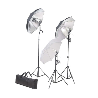 Vidaxl Photo Studio Set con lampade, ombrelli, sfondo e riflettore