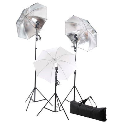 Vidaxl Photo Studio Set con lampade, ombrelli, sfondo e riflettore