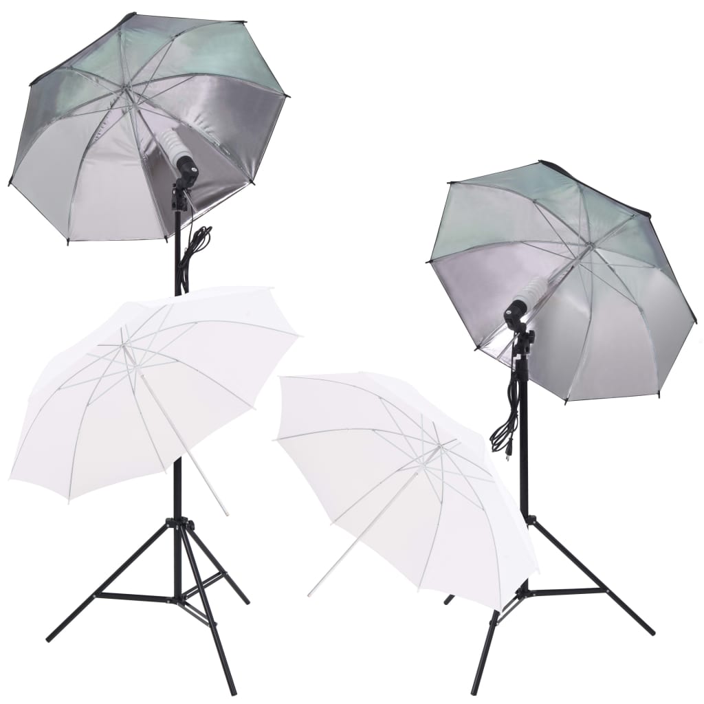 Vidaxl Photo Studio Set con il riflettore di sfondo dell'ombrello di lampade softbox