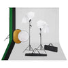 Vidaxl Photo Studio Conjunto con lámparas, fondo y reflector