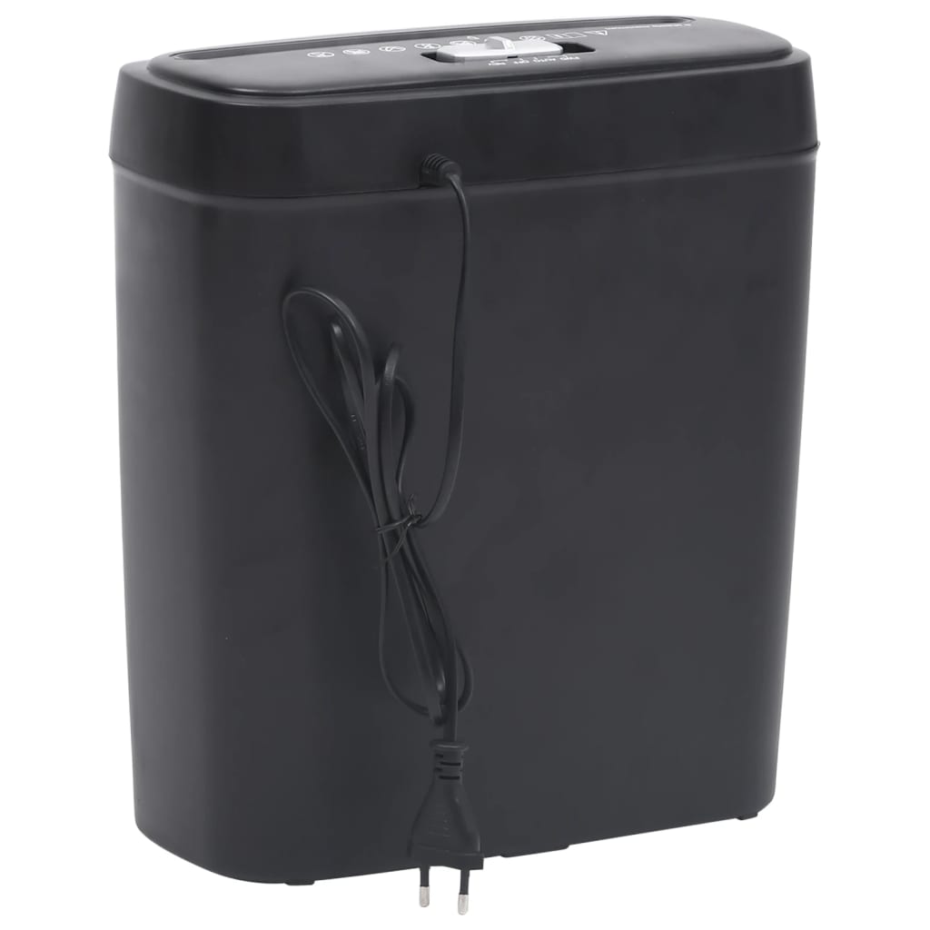 Vidaxl Paper Shredder 6 pagine Stripcut Nero