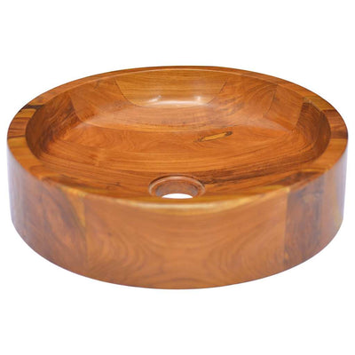 Vidaxl Washbasin Ø40x10 cm de teca sólida