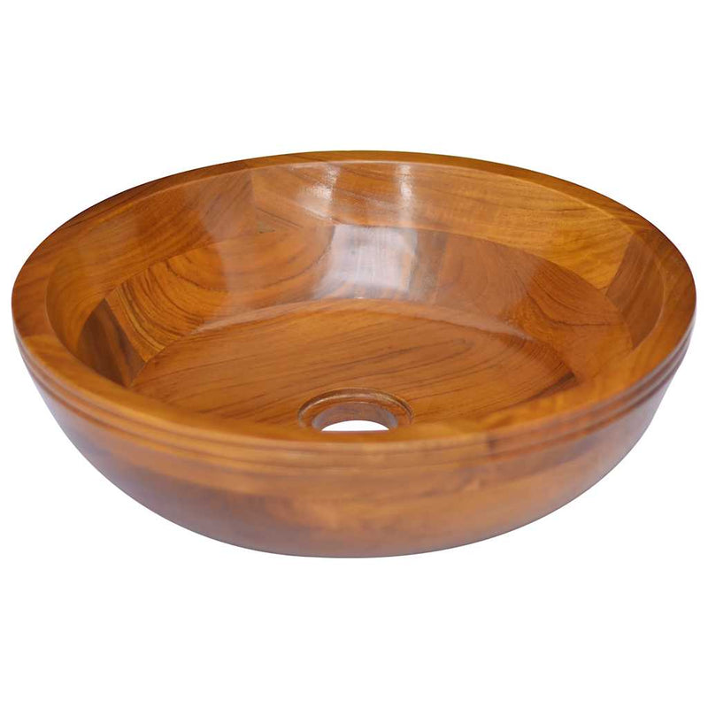 Vidaxl Washbasin Ø40x10 cm de teca sólida