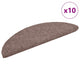 Vidaxl trapmatten zelfklevend 10 stuks 56x17x3 cm lichtbruin halfrond
