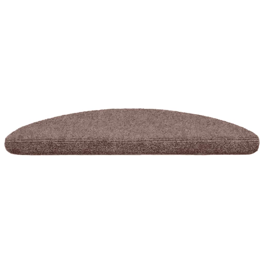 Vidaxl trapmatten zelfklevend 10 stuks 56x17x3 cm lichtbruin halfrond