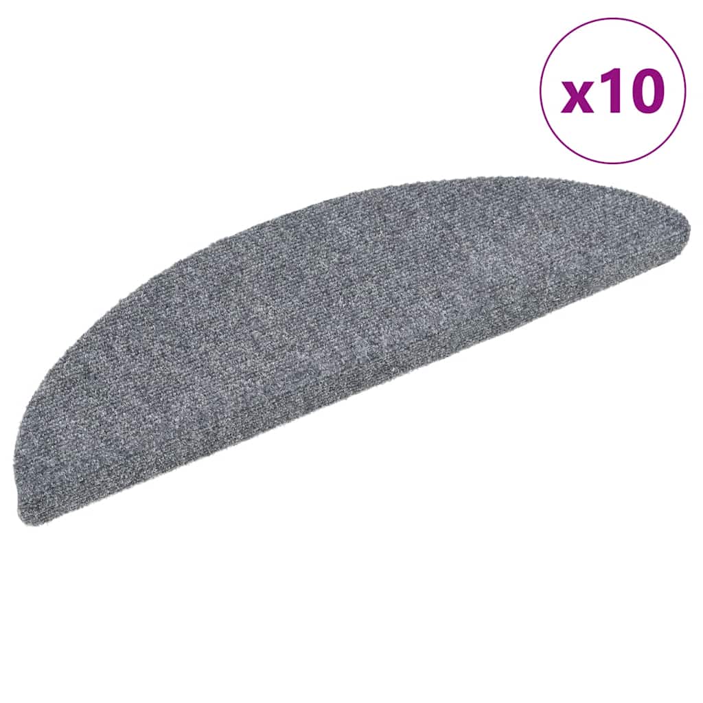 Esteras de escalera de Vidaxl autoadhesivo 10 st 56x17x3 cm aguja fieltro gris claro