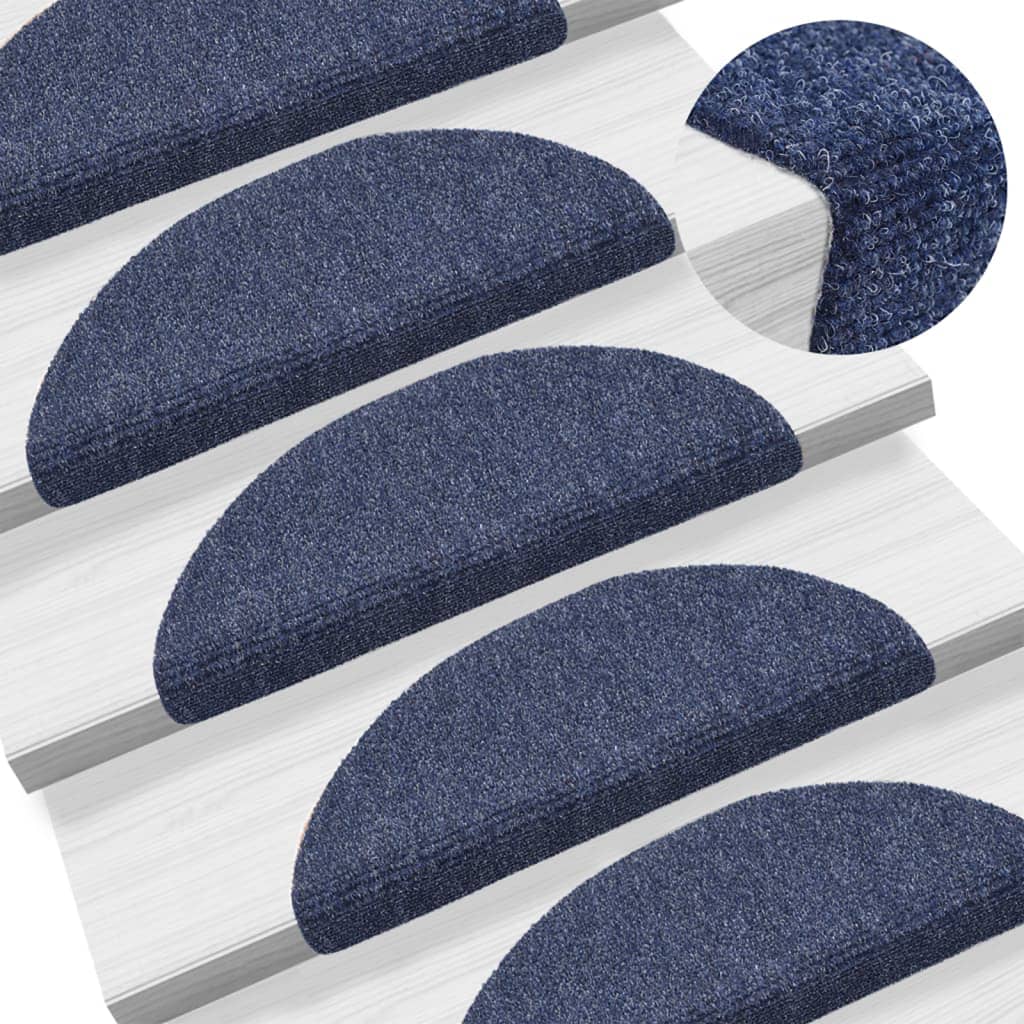 Esteras de escalera de Vidaxl autoadhesivo 5 st 56x17x3 cm aguja de fieltro azul