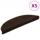 Vidaxl stair mats self -adhesive 5 st 56x17x3 cm needle felt brown