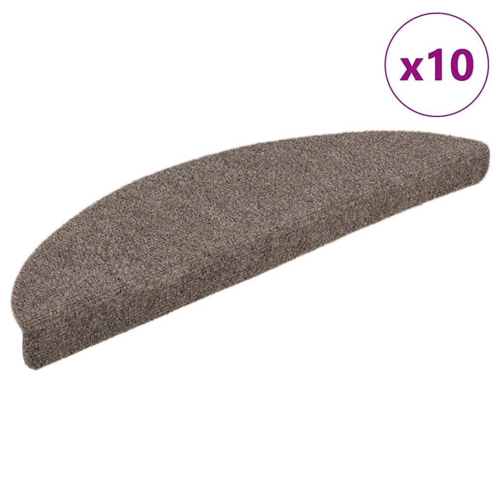 Vidaxl trapmatten zelfklevend 10 stuks 56x17x3 cm beige halfrond