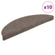 Vidaxl trapmatten zelfklevend 10 stuks 56x17x3 cm beige halfrond