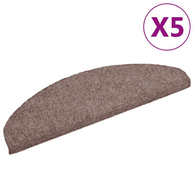 Esteras de escalera de Vidaxl autoadhesivo 5 st 65x21x4 cm aguja pardo