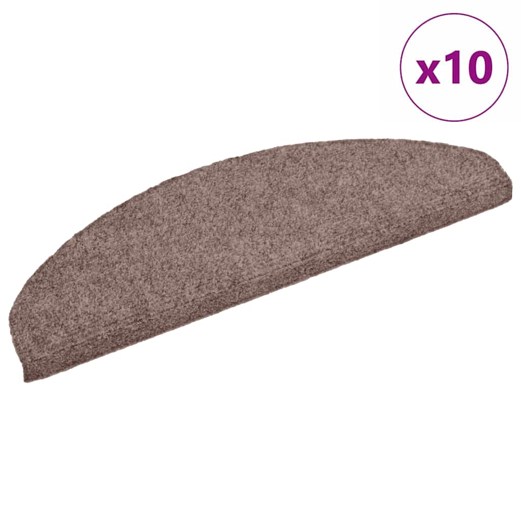 Esteras de escalera de Vidaxl autoadhesivo 10 pcs 65x21x4 cm aguja de parto marrón