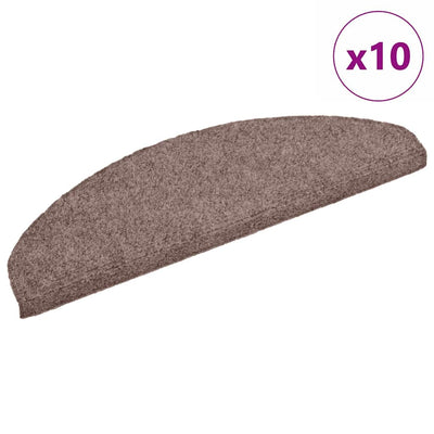 Vidaxl tappetini scale autoadesivo 10 pezzi 65x21x4 cm ago marrone