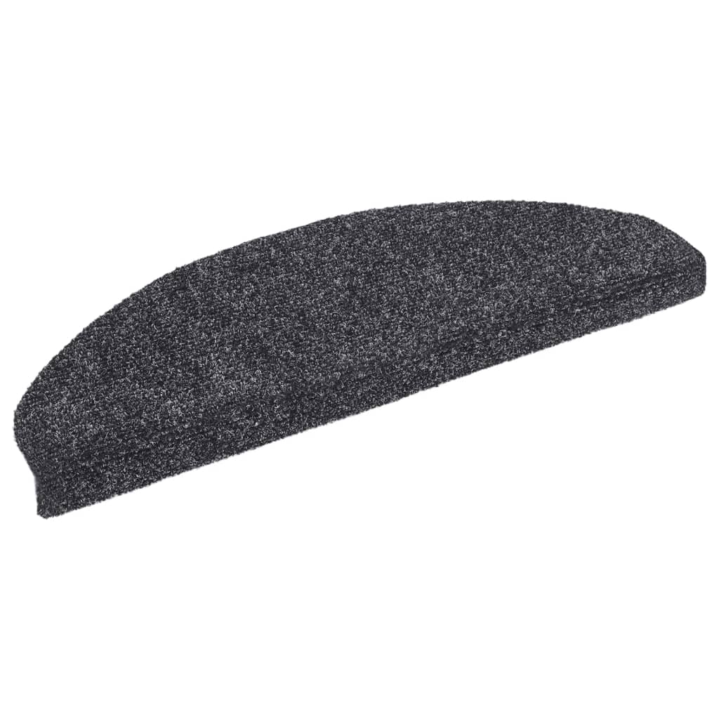 Vidaxl trapmatten zelfklevend 5 stuks 65x21x4 cm donkergrijs halfrond groot