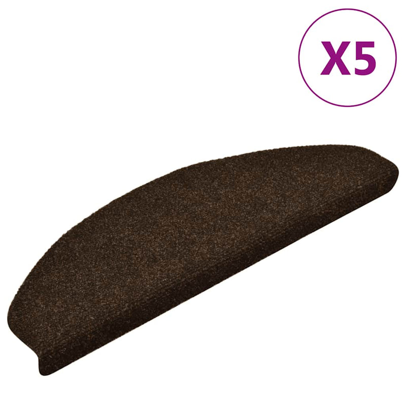Esteras de escalera de Vidaxl autoadhesivo 5 st 65x21x4 cm aguja pardo