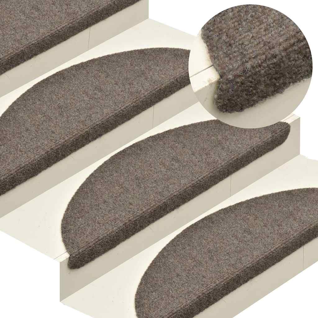 Esteras de escalera de Vidaxl autoadhesivo 5 pcs 65x21x4 cm aguja crema de fieltro