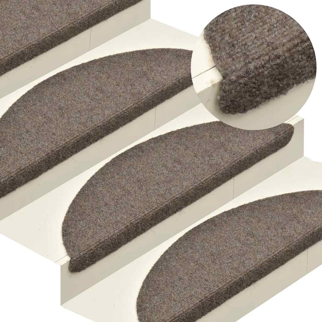 Vidaxl trapmatten zelfklevend 10 st 65x21x4 cm beige halfrond groot