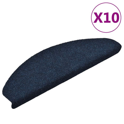 Esteras de escalera de Vidaxl autoadhesivo 10 pcs 65x21x4 cm aguja de fieltro azul marino